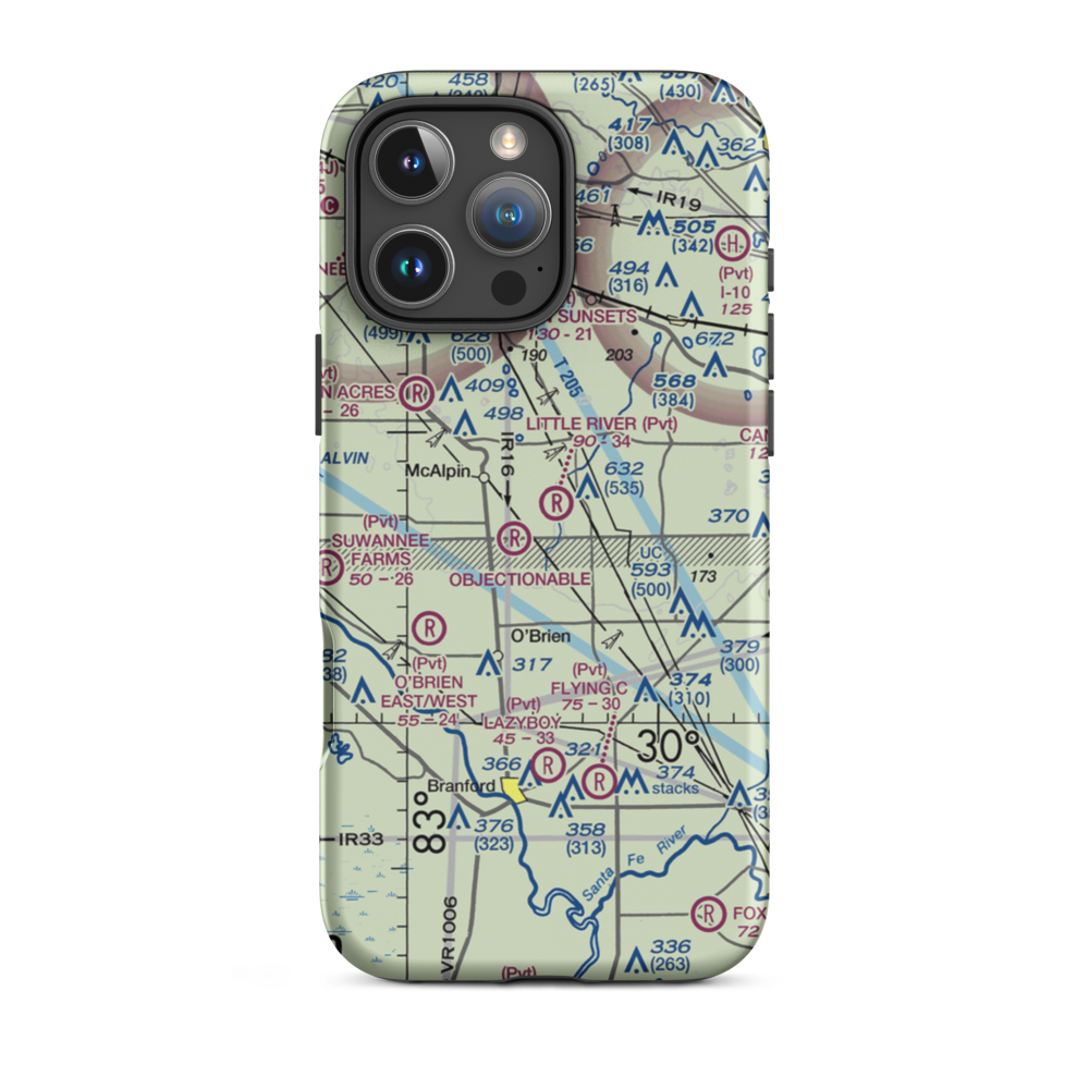 Little River Airport (FL10) VFR Sectional  Tough iPhone Case iPhone 16 Pro Max model shown