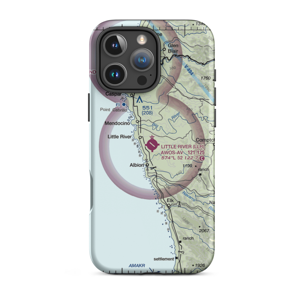 Little River Airport (LLR) VFR Sectional  Tough iPhone Case iPhone 16 Pro Max model shown