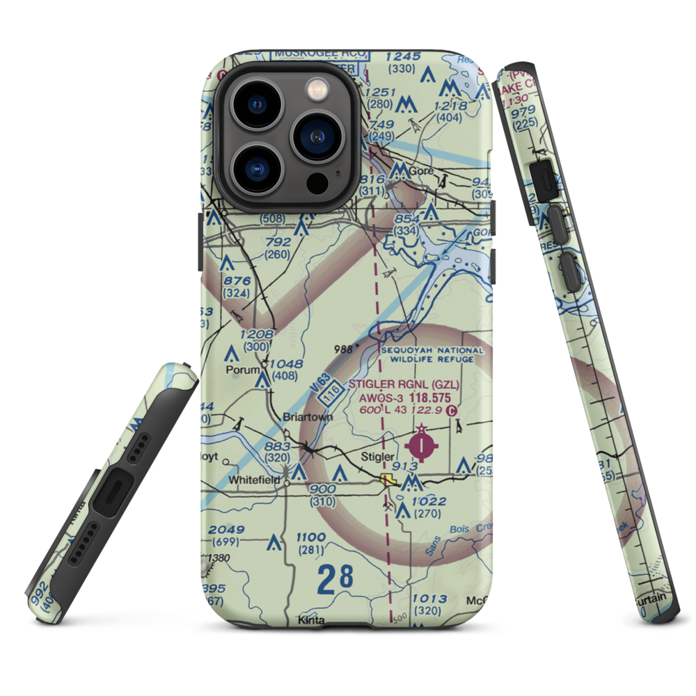 Little River Ranch Airport (79OK) VFR Sectional  Tough iPhone Case iPhone 13 Pro Max model shown