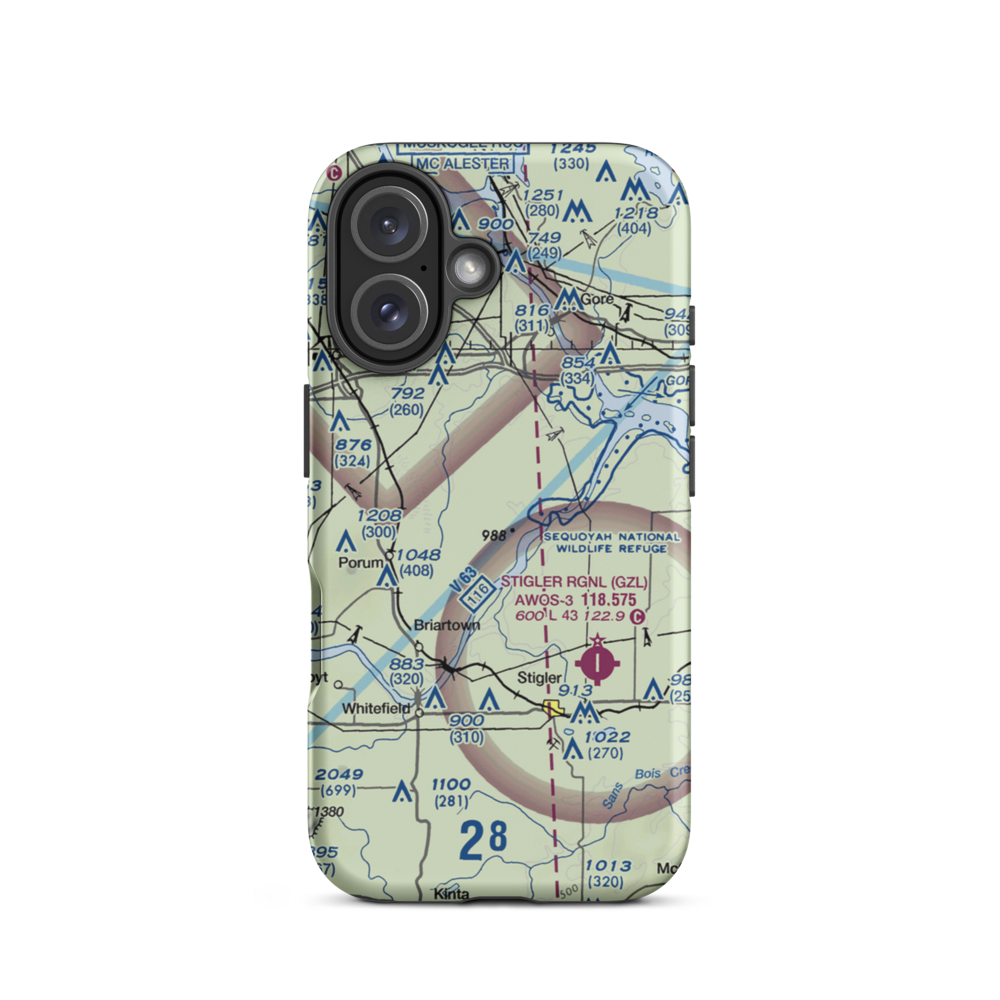 Little River Ranch Airport (79OK) VFR Sectional  Tough iPhone Case iPhone 16 model shown