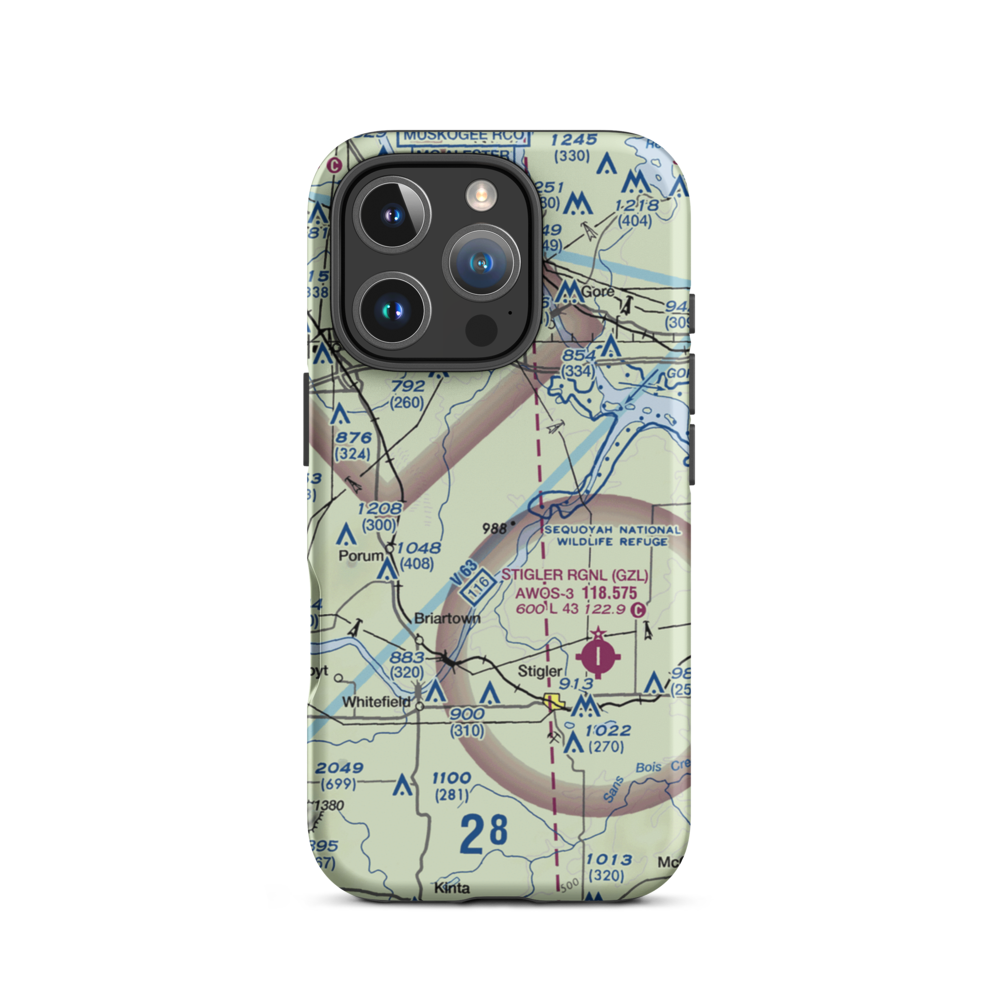 Little River Ranch Airport (79OK) VFR Sectional  Tough iPhone Case iPhone 16 Pro model shown
