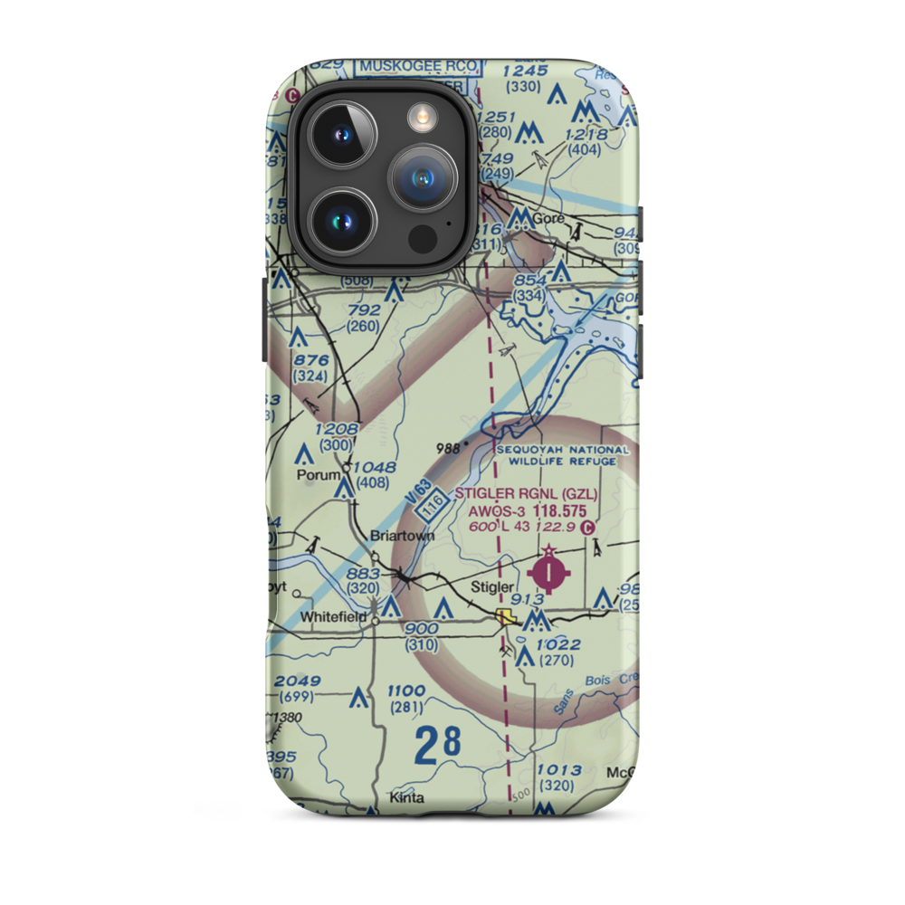 Little River Ranch Airport (79OK) VFR Sectional  Tough iPhone Case iPhone 16 Pro Max model shown