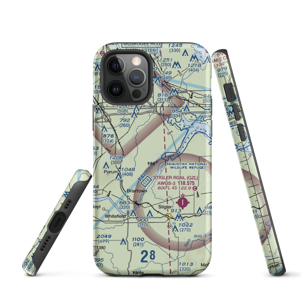 Little River Ranch Airport (79OK) VFR Sectional  Tough iPhone Case iPhone 12 Pro model shown