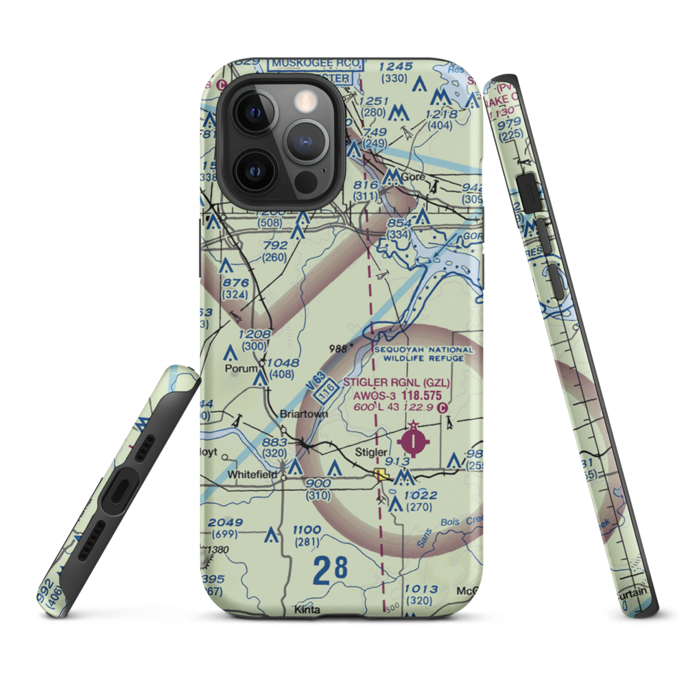 Little River Ranch Airport (79OK) VFR Sectional  Tough iPhone Case iPhone 12 Pro Max model shown