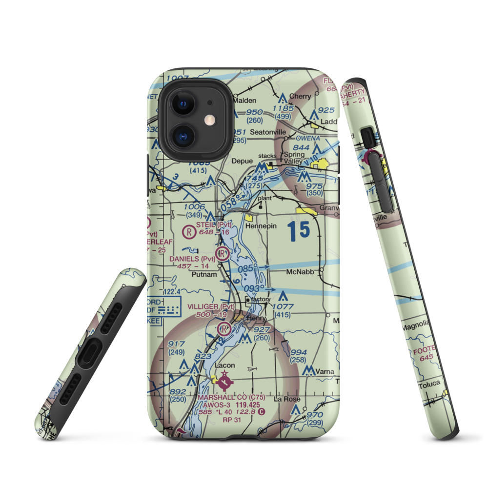 Little Sister Seaplane Base (8IL9) VFR Sectional  Tough iPhone Case iPhone 11 model shown