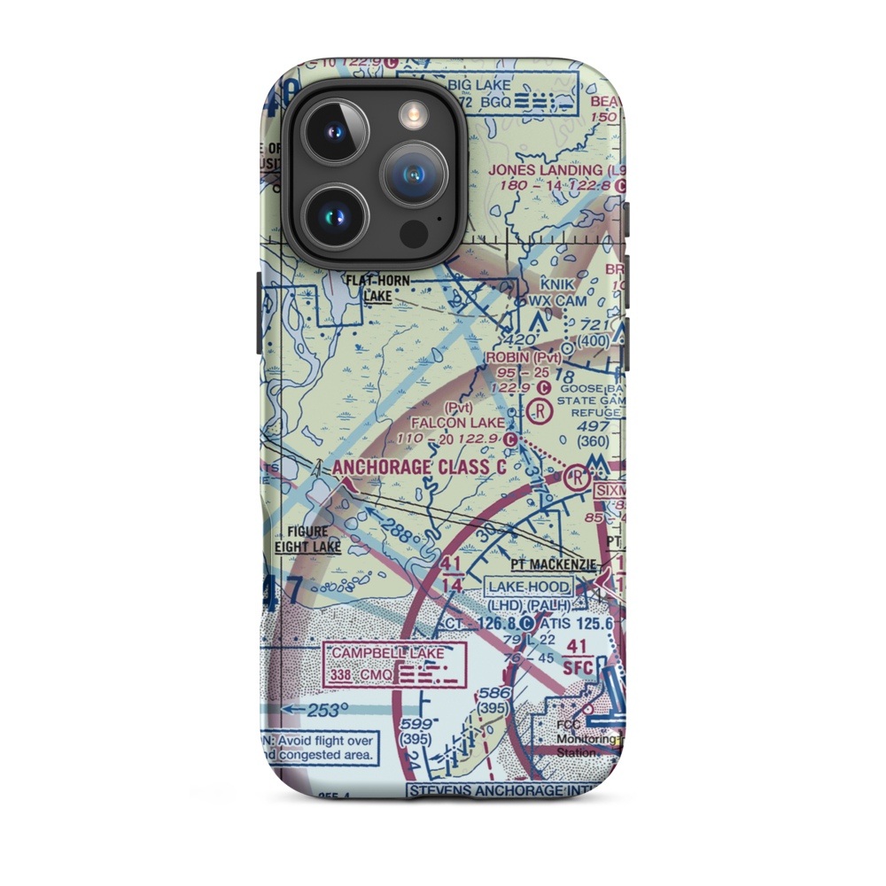 Little Susitna Airport (8AK6) VFR Sectional  Tough iPhone Case iPhone 16 Pro Max model shown