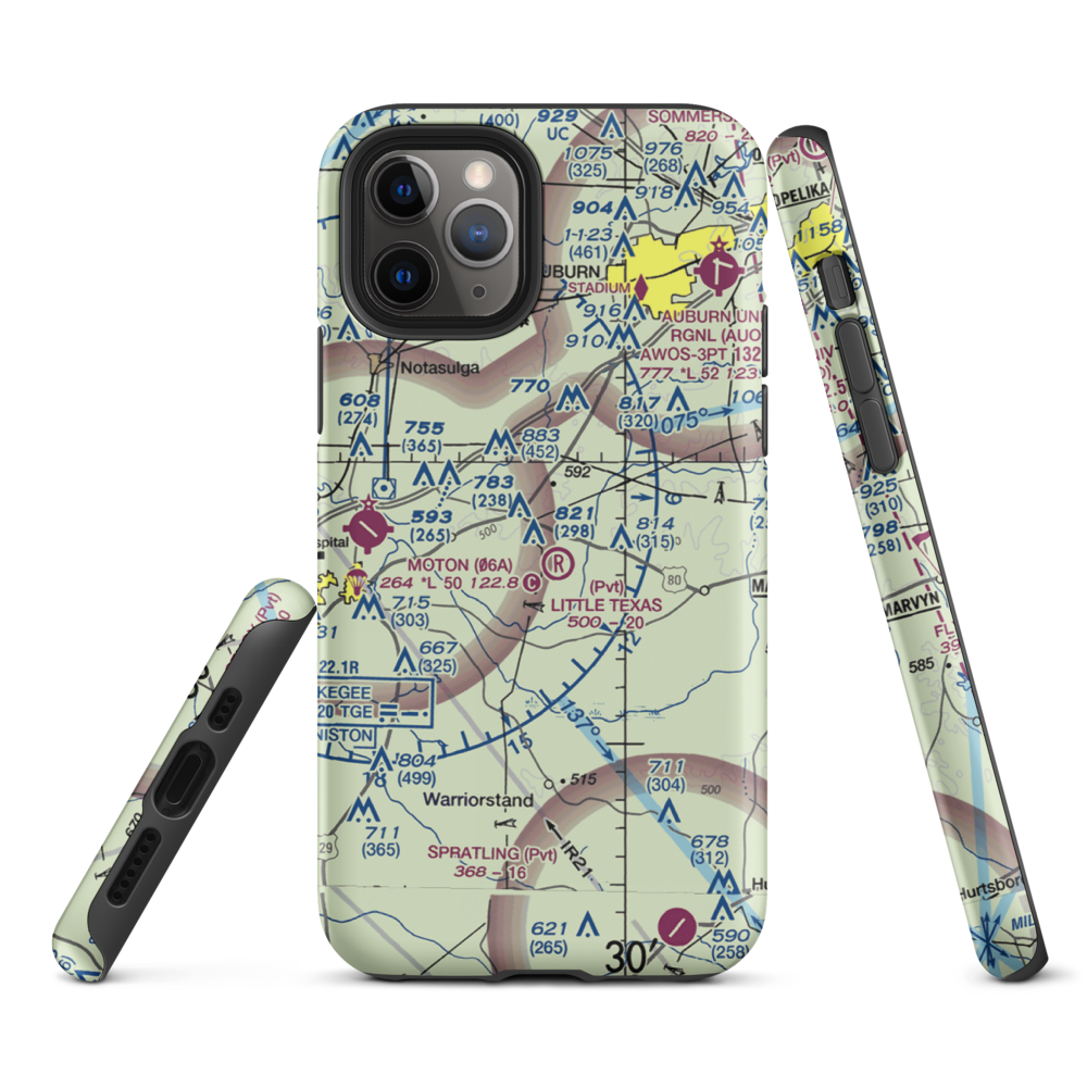 Little Texas Airport (27AL) VFR Sectional  Tough iPhone Case iPhone 11 Pro model shown