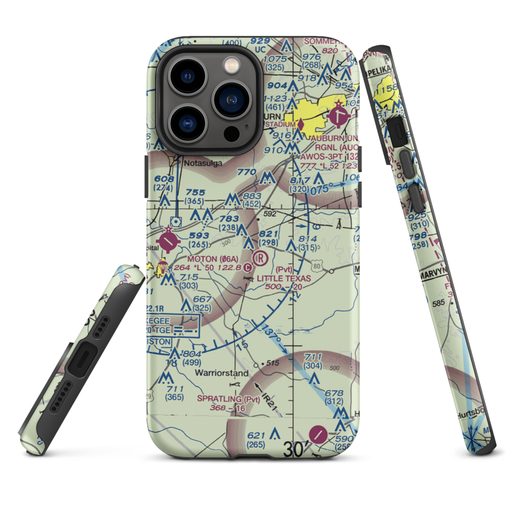 Little Texas Airport (27AL) VFR Sectional  Tough iPhone Case iPhone 13 Pro Max model shown