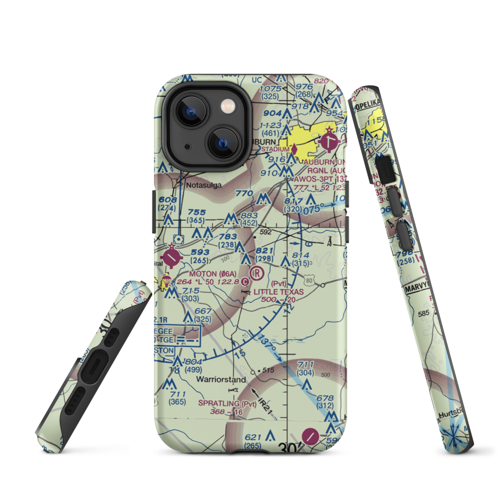 Little Texas Airport (27AL) VFR Sectional  Tough iPhone Case iPhone 14 model shown