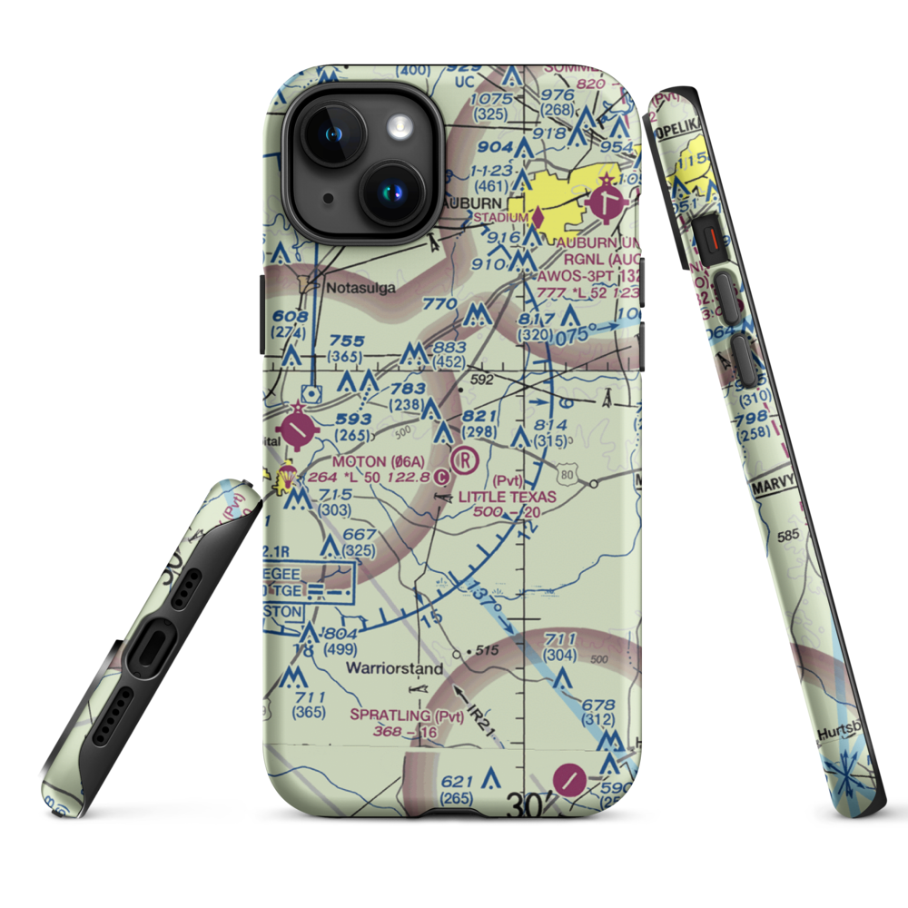 Little Texas Airport (27AL) VFR Sectional  Tough iPhone Case iPhone 15 Plus model shown