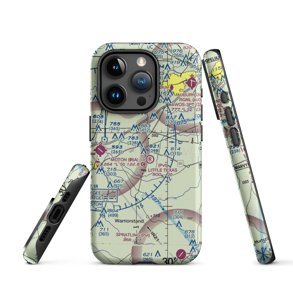 Little Texas Airport (27AL) VFR Sectional  Tough iPhone Case iPhone 15 Pro model shown