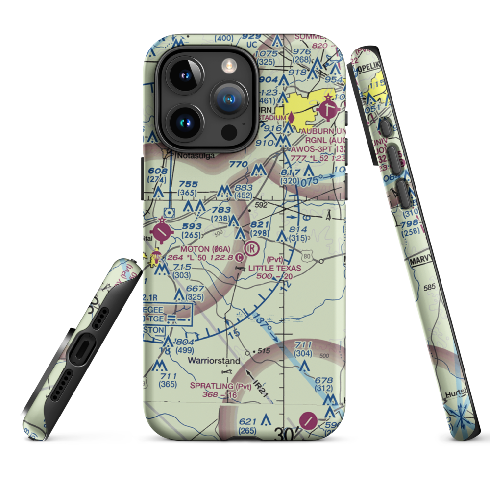 Little Texas Airport (27AL) VFR Sectional  Tough iPhone Case iPhone 15 Pro Max model shown