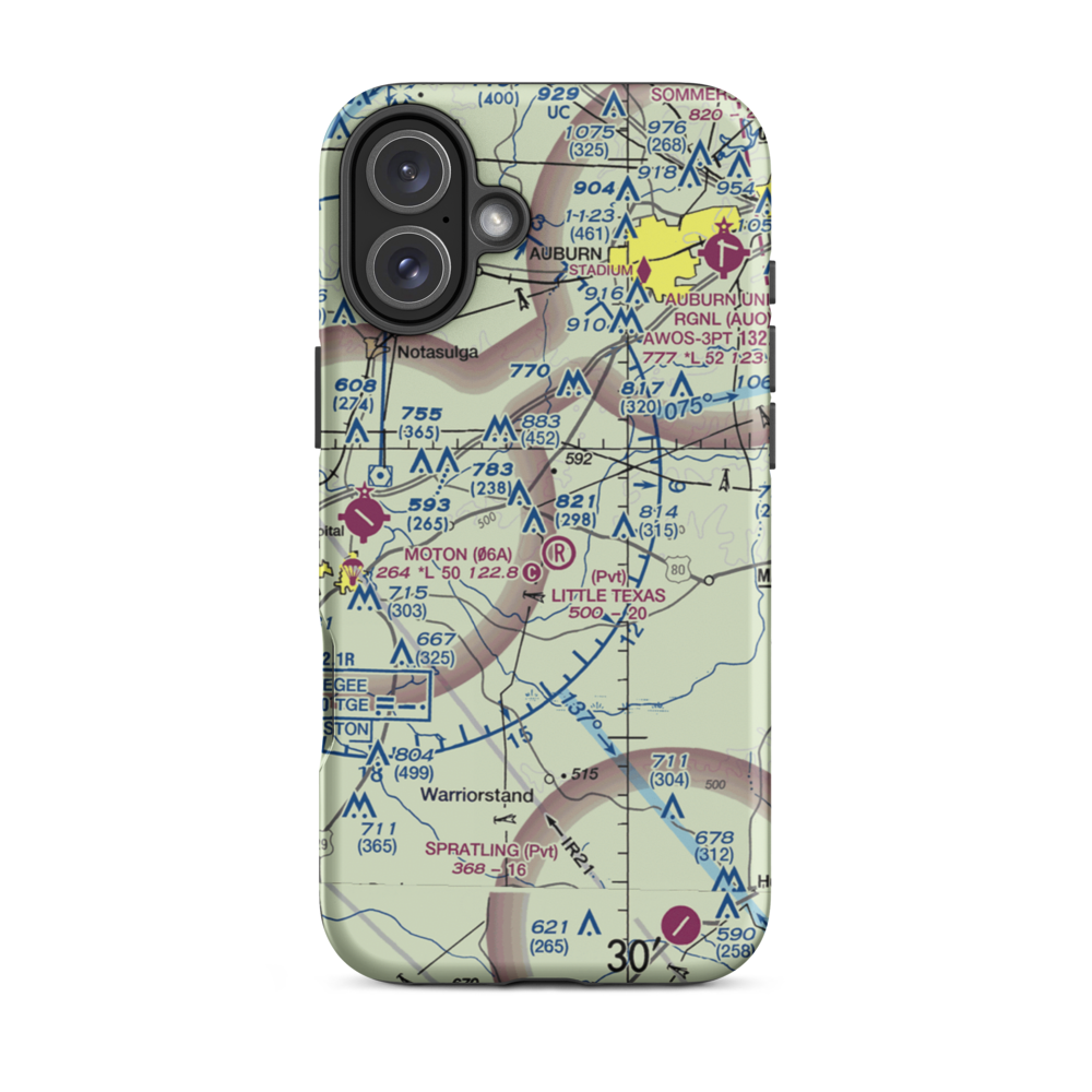 Little Texas Airport (27AL) VFR Sectional  Tough iPhone Case iPhone 16 Plus model shown