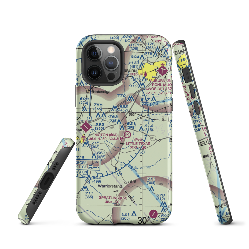 Little Texas Airport (27AL) VFR Sectional  Tough iPhone Case iPhone 12 Pro model shown