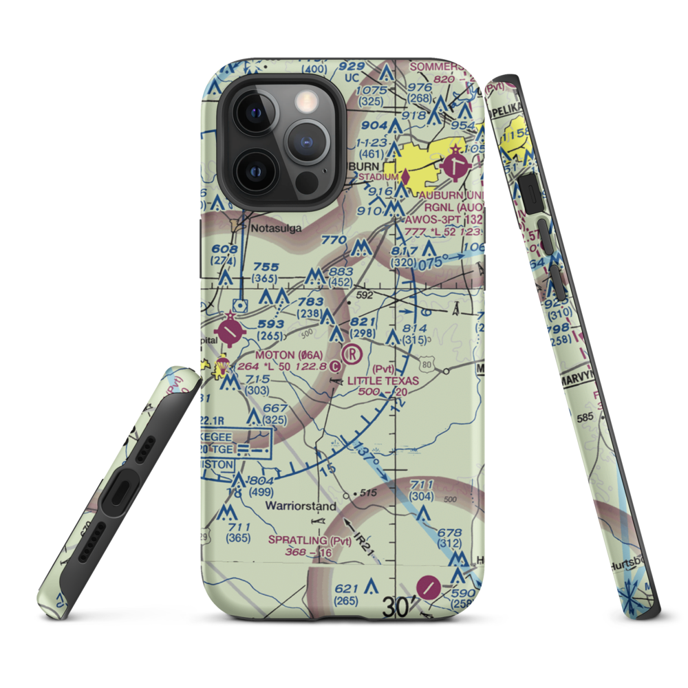 Little Texas Airport (27AL) VFR Sectional  Tough iPhone Case iPhone 12 Pro Max model shown