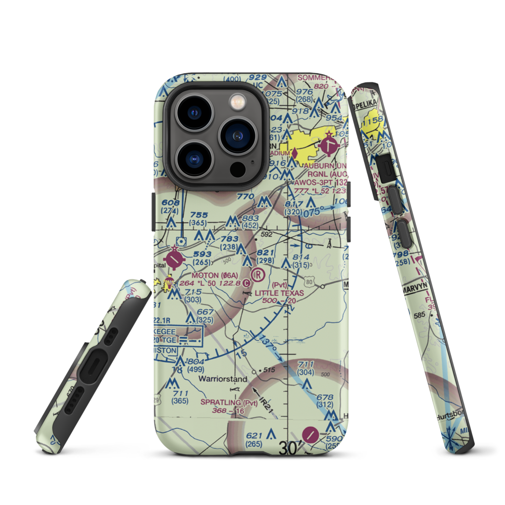 Little Texas Airport (27AL) VFR Sectional  Tough iPhone Case iPhone 13 Pro model shown