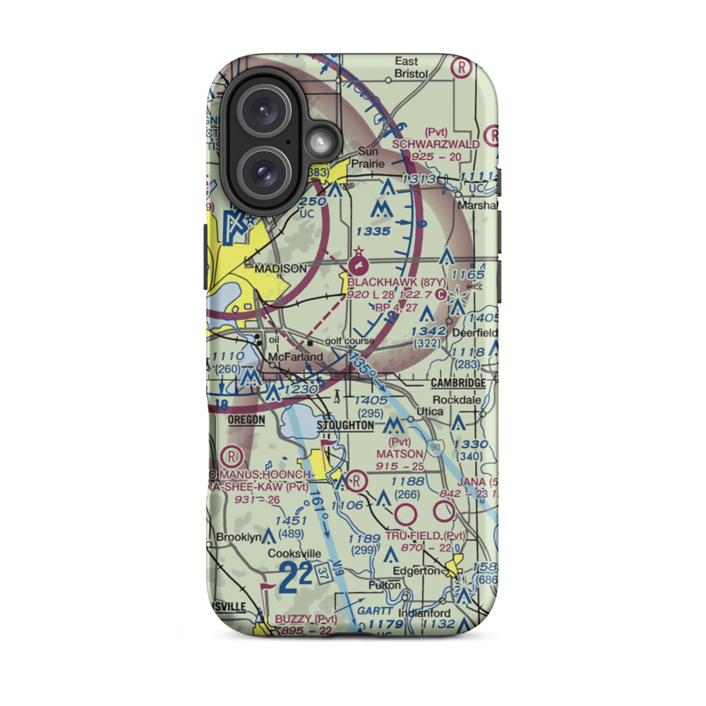 Little Wheel Field (59WI) VFR Sectional  Tough iPhone Case iPhone 16 Plus model shown
