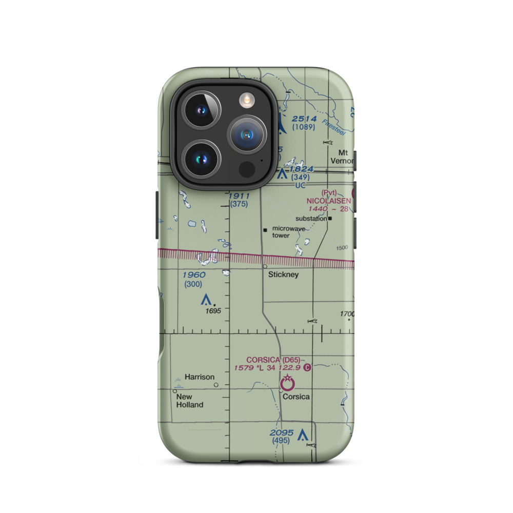Livingston Airport (SD75) VFR Sectional  Tough iPhone Case iPhone 16 Pro model shown