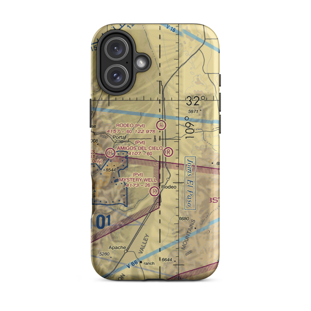 Lizzy Lizard Airport (8AZ5) VFR Sectional  Tough iPhone Case iPhone 16 Plus model shown