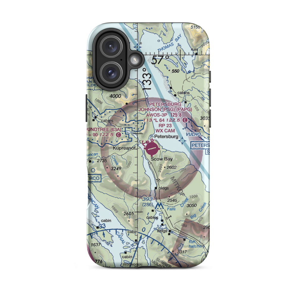 Lloyd R. Roundtree Seaplane Facility Seaplane Base (63A) VFR Sectional  Tough iPhone Case iPhone 16 Plus model shown