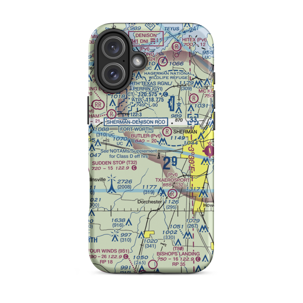 Lm Ranch Airport (TA93) VFR Sectional  Tough iPhone Case iPhone 16 Plus model shown