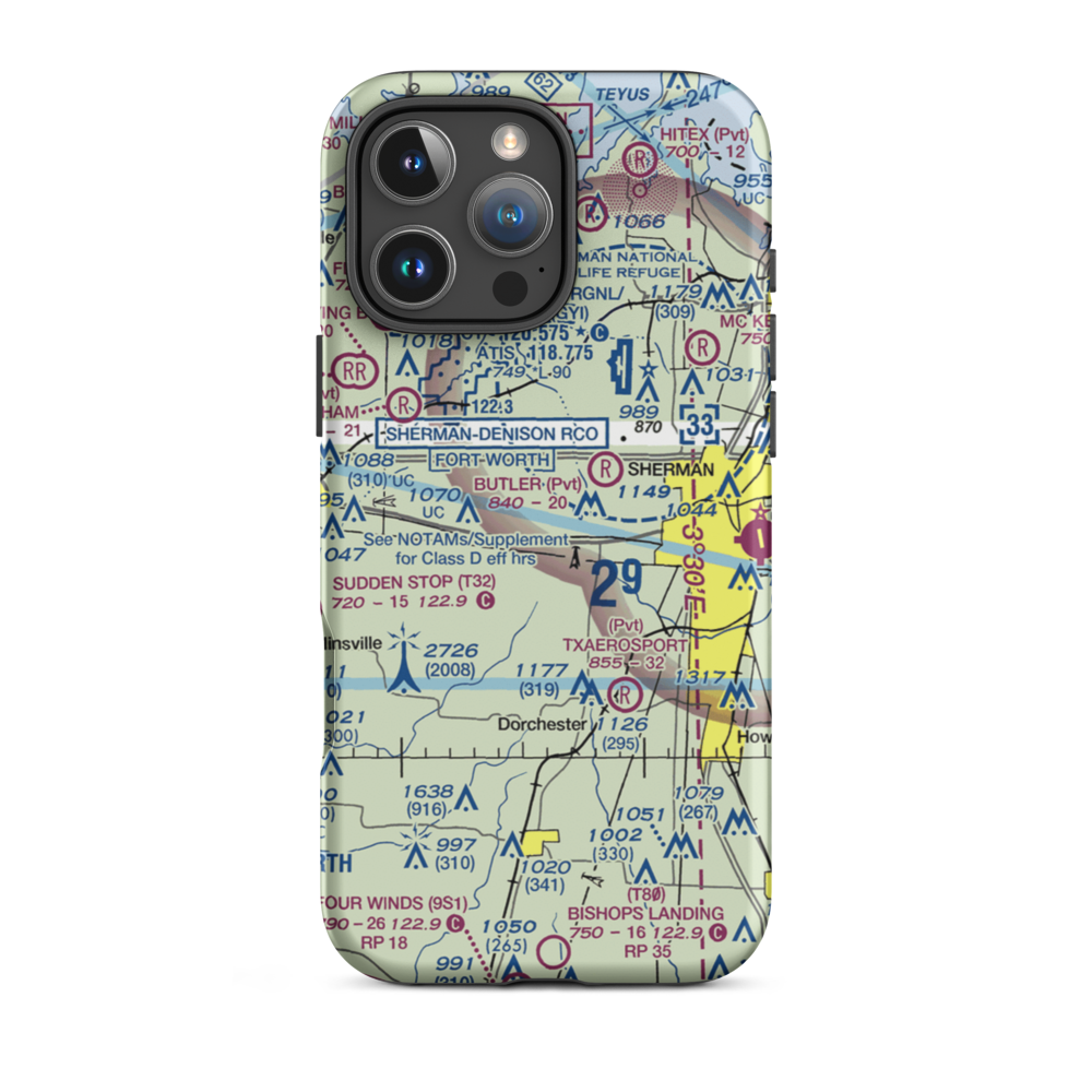 Lm Ranch Airport (TA93) VFR Sectional  Tough iPhone Case iPhone 16 Pro Max model shown