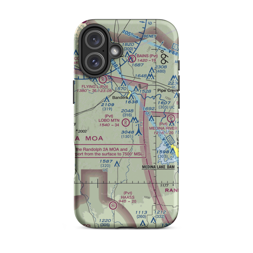 Lobo Mountain Ranch Airport (TE21) VFR Sectional  Tough iPhone Case iPhone 16 Plus model shown