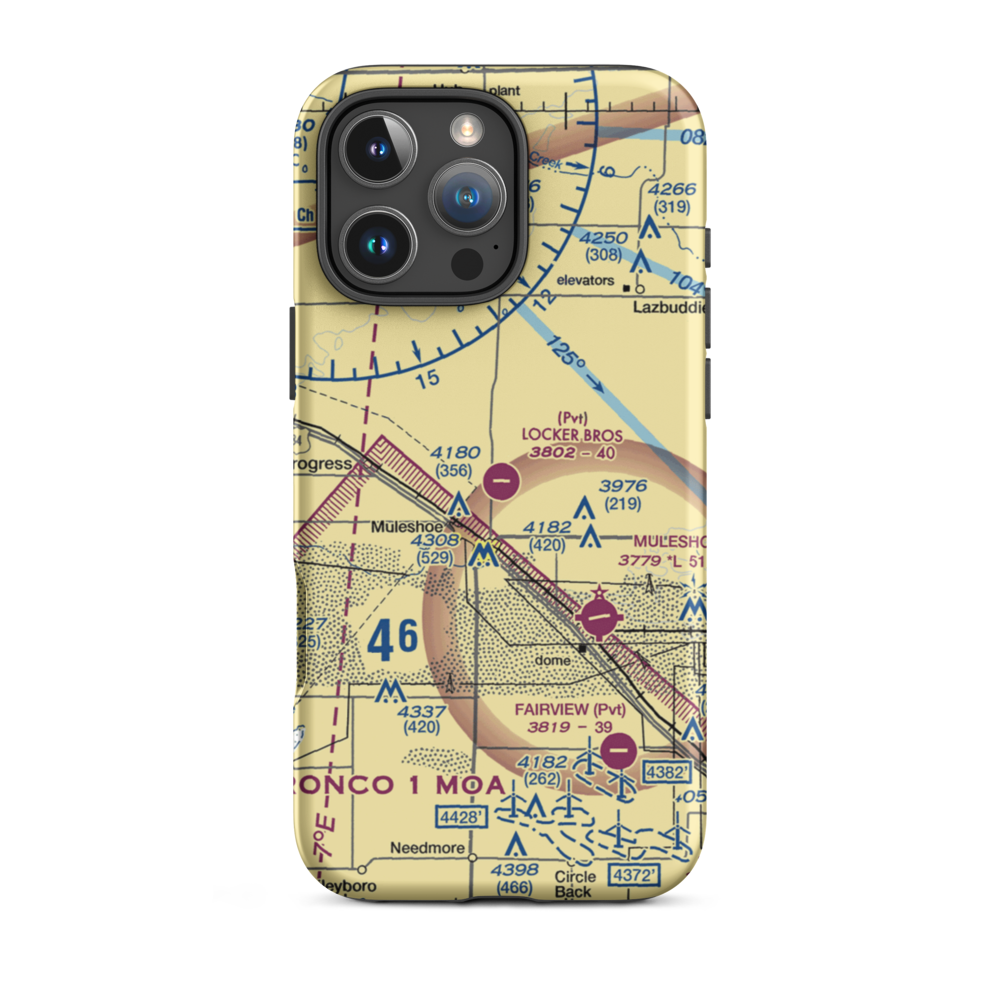 Locker Brothers Airport (1TE0) VFR Sectional  Tough iPhone Case iPhone 16 Pro Max model shown