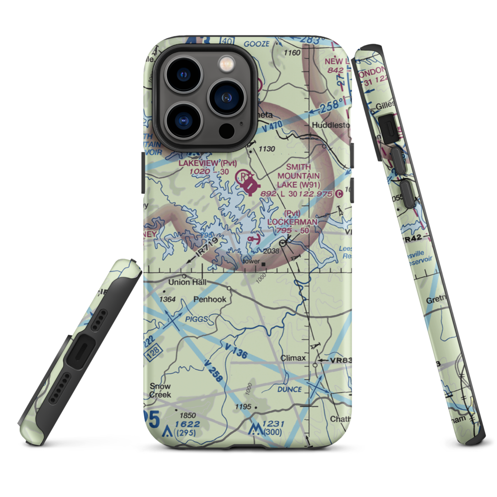 Lockerman Seaplane Base (VA48) VFR Sectional  Tough iPhone Case iPhone 13 Pro Max model shown