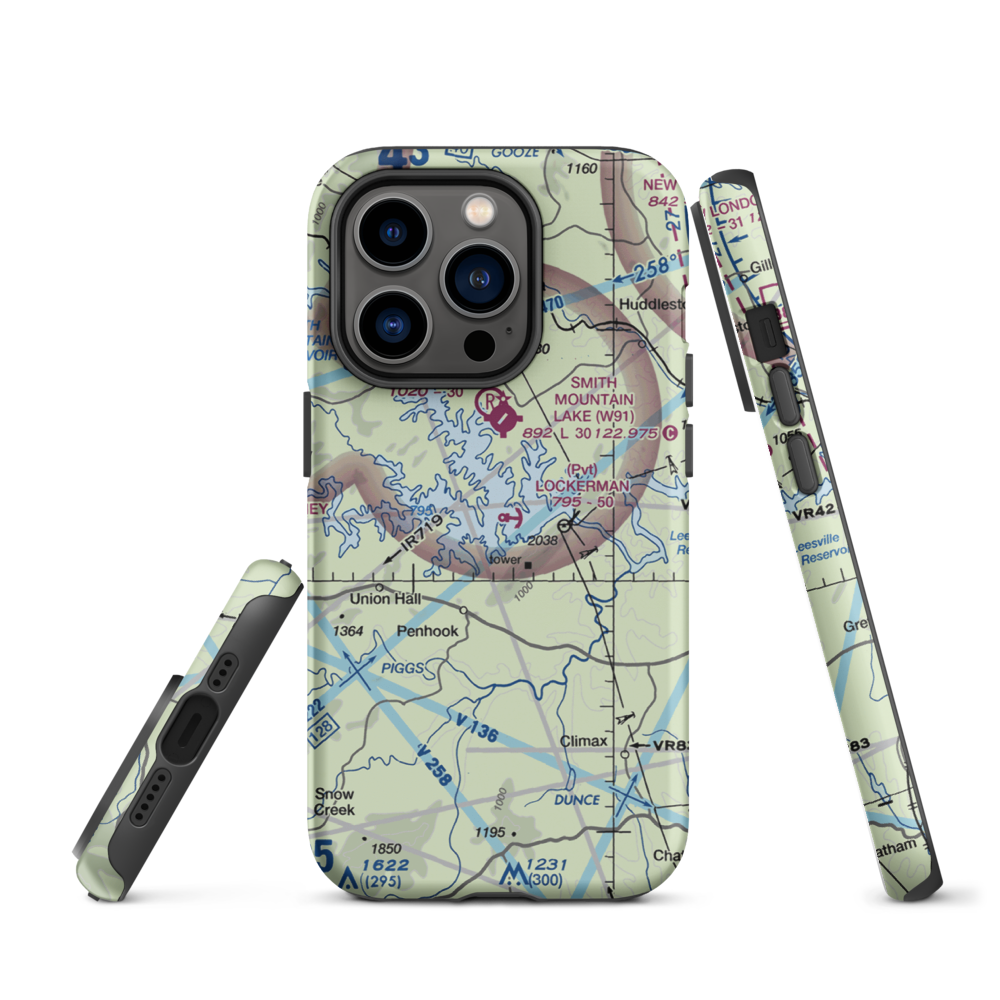 Lockerman Seaplane Base (VA48) VFR Sectional  Tough iPhone Case iPhone 14 Pro model shown