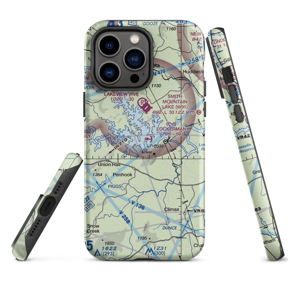 Lockerman Seaplane Base (VA48) VFR Sectional  Tough iPhone Case iPhone 14 Pro Max model shown