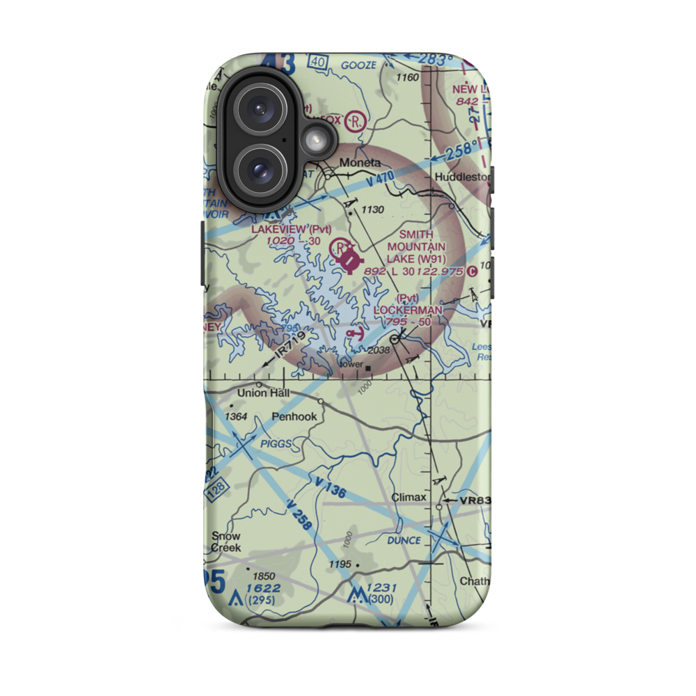 Lockerman Seaplane Base (VA48) VFR Sectional  Tough iPhone Case iPhone 16 Plus model shown