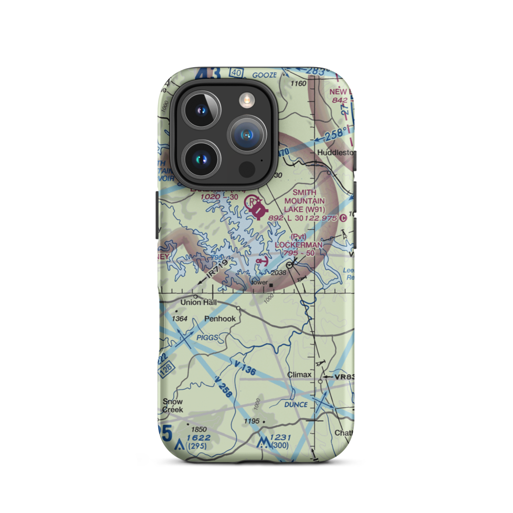 Lockerman Seaplane Base (VA48) VFR Sectional  Tough iPhone Case iPhone 16 Pro model shown