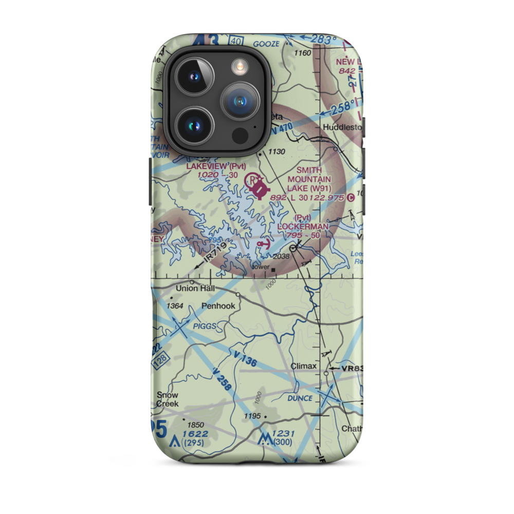 Lockerman Seaplane Base (VA48) VFR Sectional  Tough iPhone Case iPhone 16 Pro Max model shown