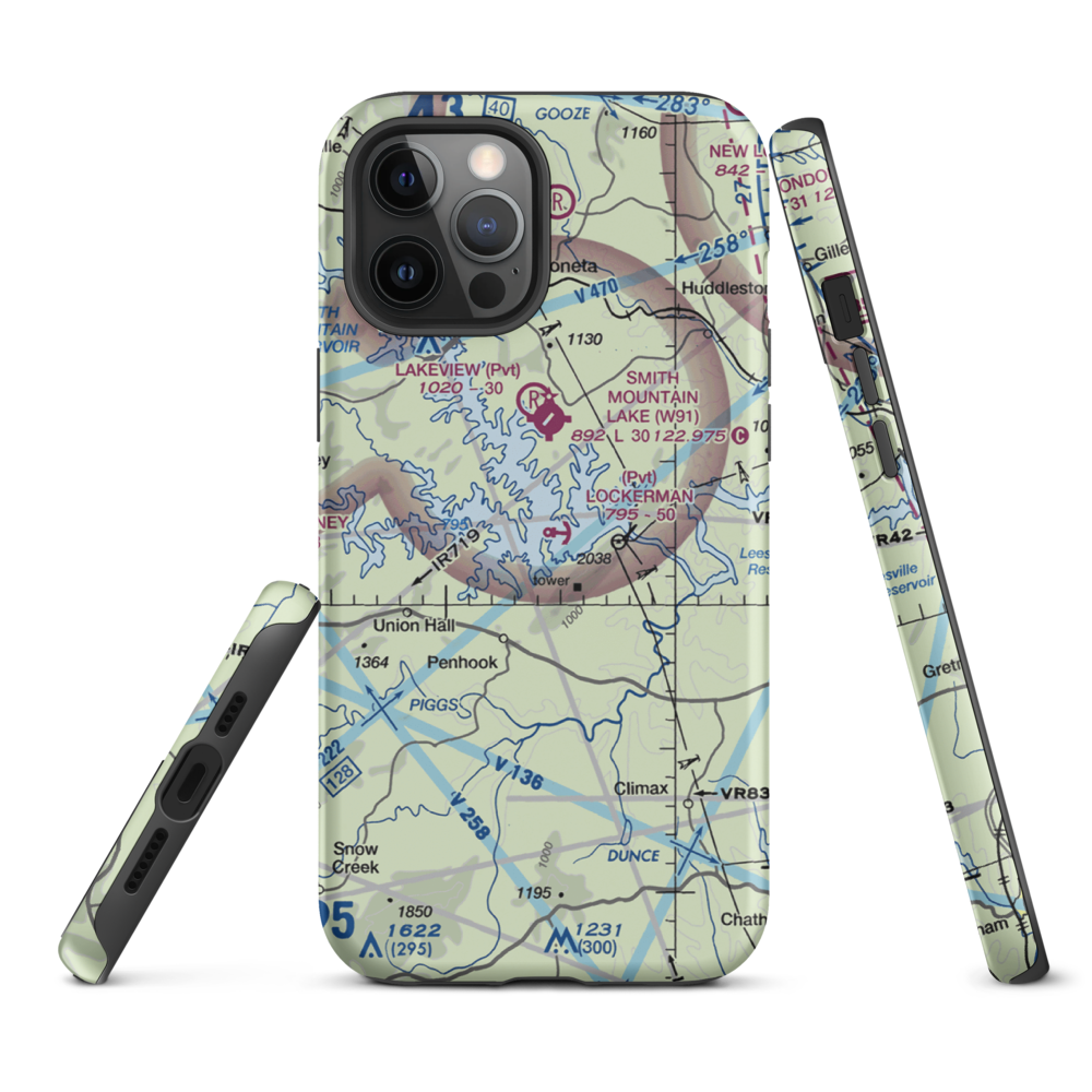Lockerman Seaplane Base (VA48) VFR Sectional  Tough iPhone Case iPhone 12 Pro Max model shown