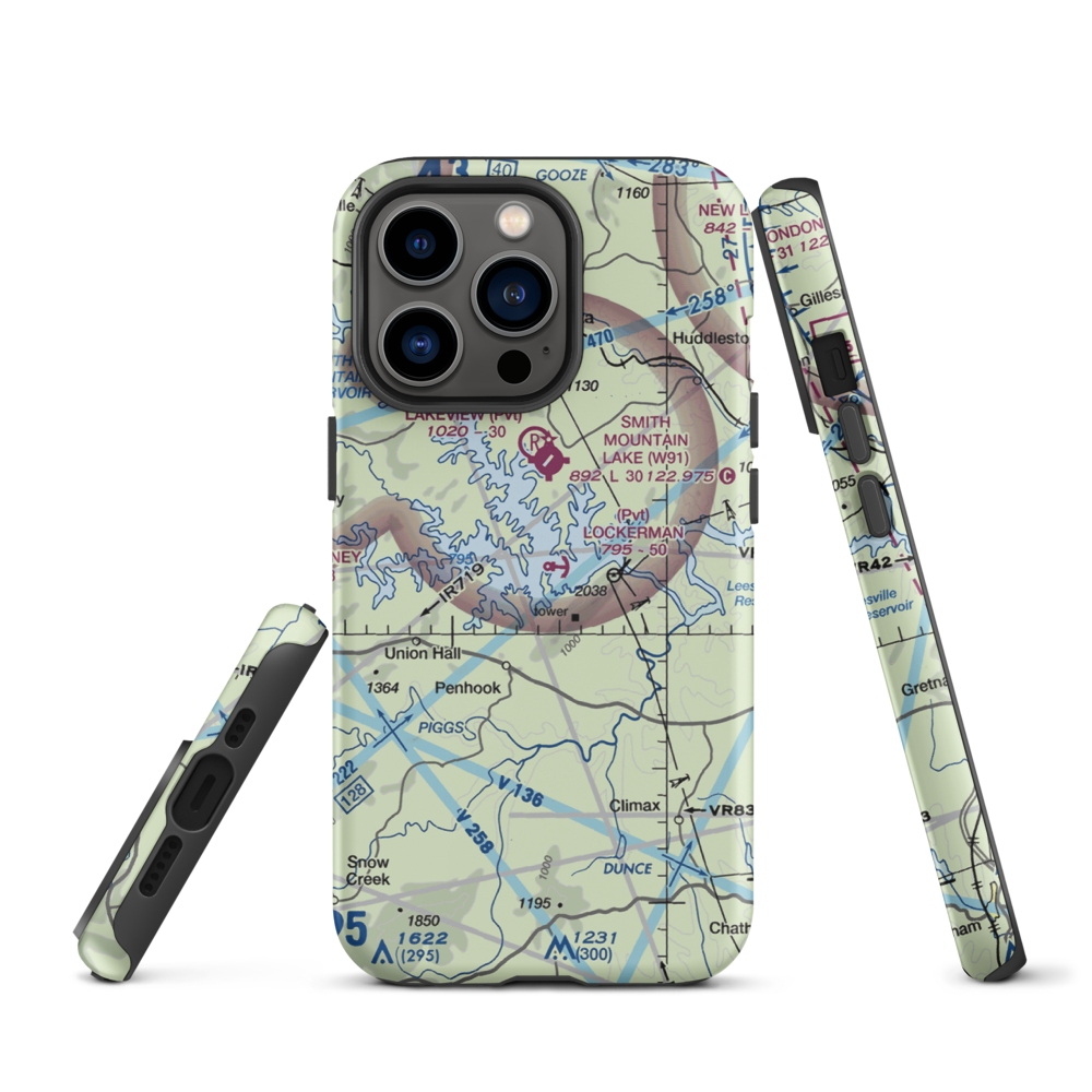 Lockerman Seaplane Base (VA48) VFR Sectional  Tough iPhone Case iPhone 13 Pro model shown