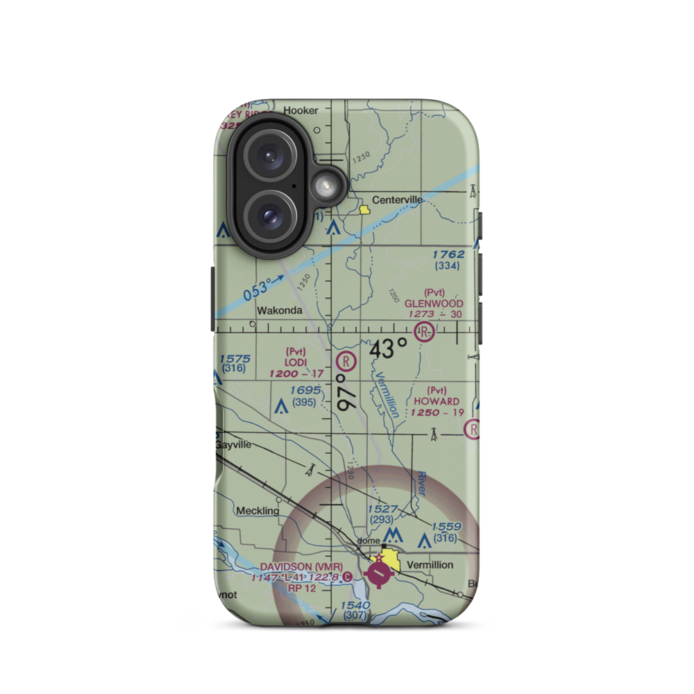 Lodi Airport (0SD1) VFR Sectional  Tough iPhone Case iPhone 16 model shown