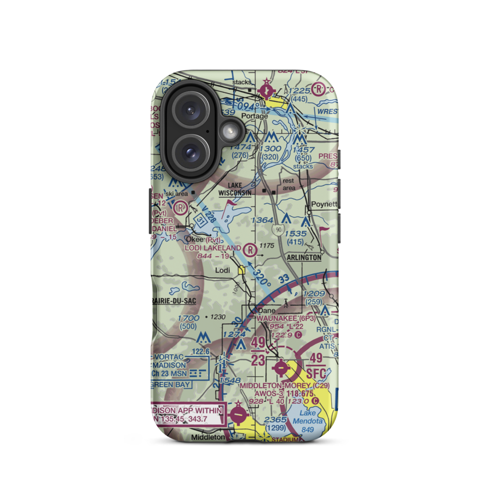 Lodi Lakeland Airport (9WN5) VFR Sectional  Tough iPhone Case iPhone 16 model shown
