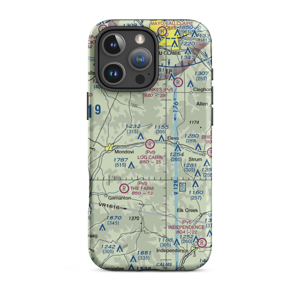 Log Cabin Airport (WS69) VFR Sectional  Tough iPhone Case iPhone 16 Pro Max model shown