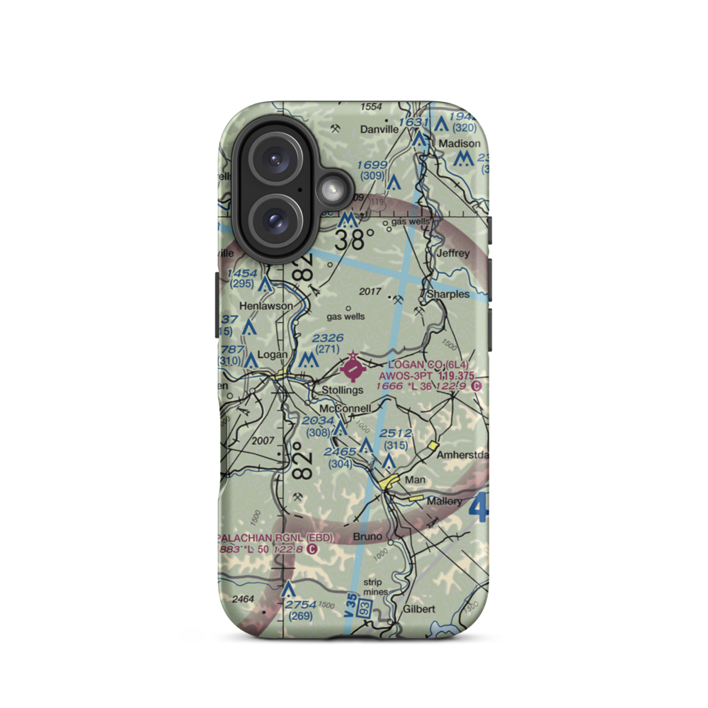 Logan County Airport (6L4) VFR Sectional  Tough iPhone Case iPhone 16 model shown
