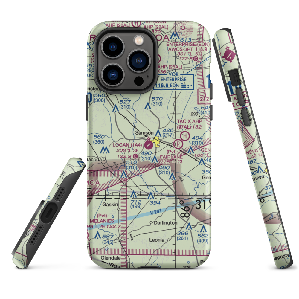 Logan Field (1A4) VFR Sectional  Tough iPhone Case iPhone 14 Pro Max model shown