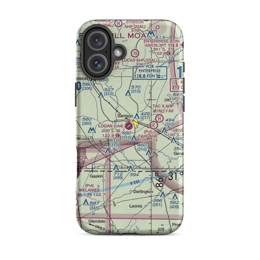 Logan Field (1A4) VFR Sectional  Tough iPhone Case iPhone 16 Plus model shown