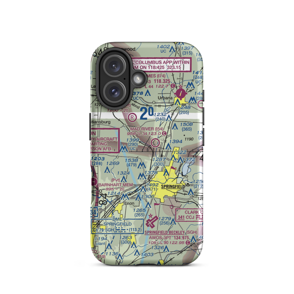 Logan's Chance Airport (57OI) VFR Sectional  Tough iPhone Case iPhone 16 model shown