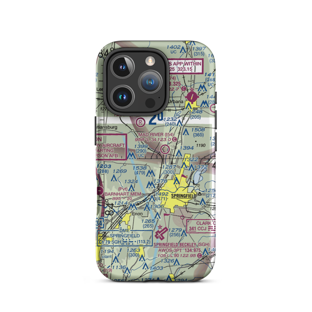 Logan's Chance Airport (57OI) VFR Sectional  Tough iPhone Case iPhone 16 Pro model shown