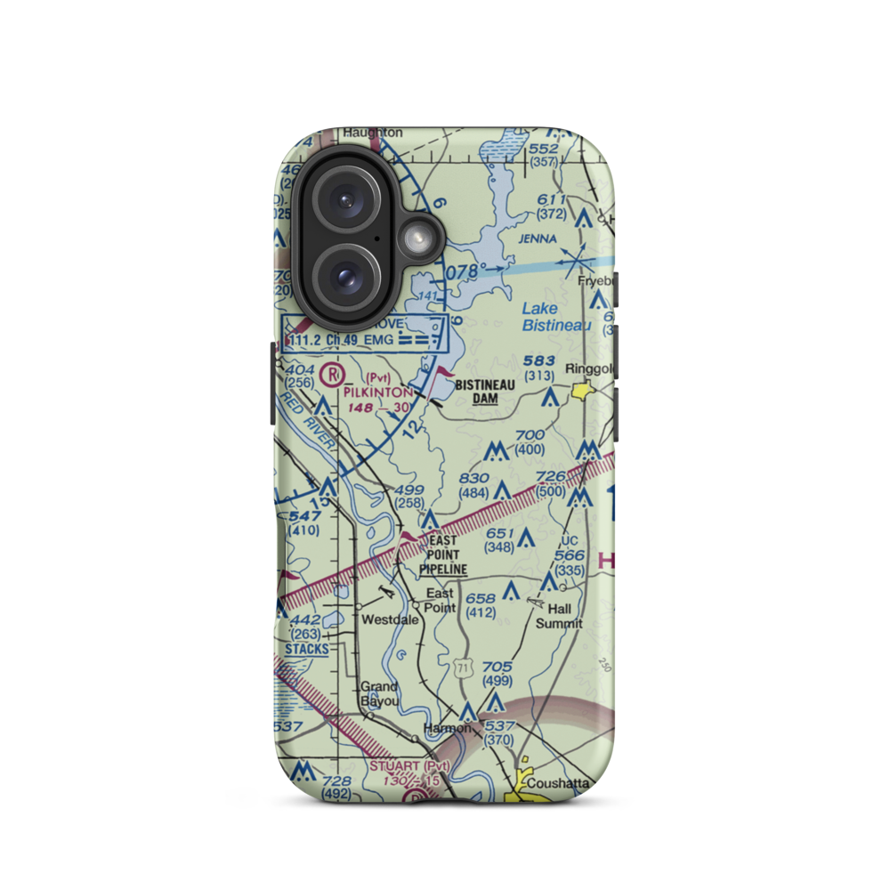 Loggy Bayou Plantation Airport (US-0100) VFR Sectional  Tough iPhone Case iPhone 16 model shown