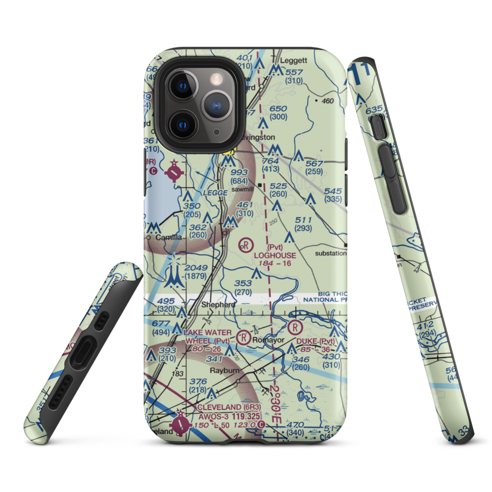 Loghouse /Stol/ STOLport (TE38) VFR Sectional  Tough iPhone Case iPhone 11 Pro model shown