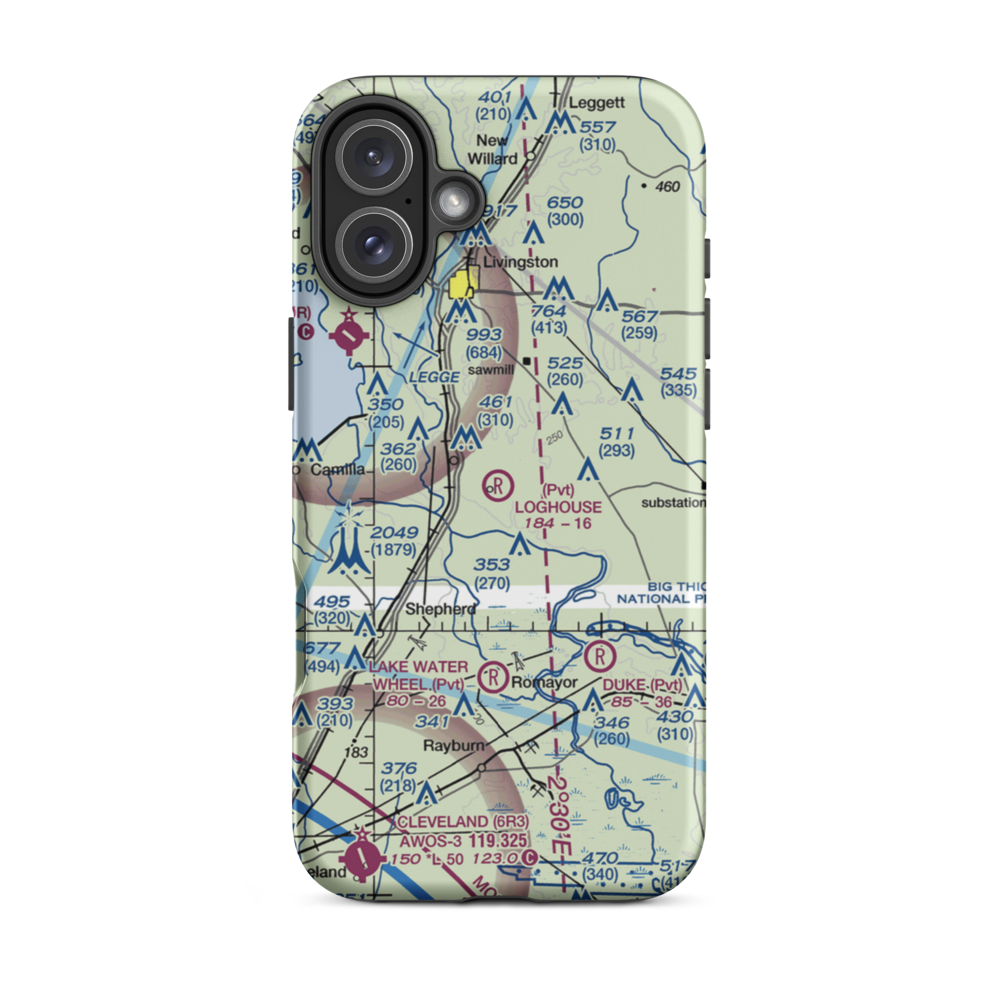 Loghouse /Stol/ STOLport (TE38) VFR Sectional  Tough iPhone Case iPhone 16 Plus model shown