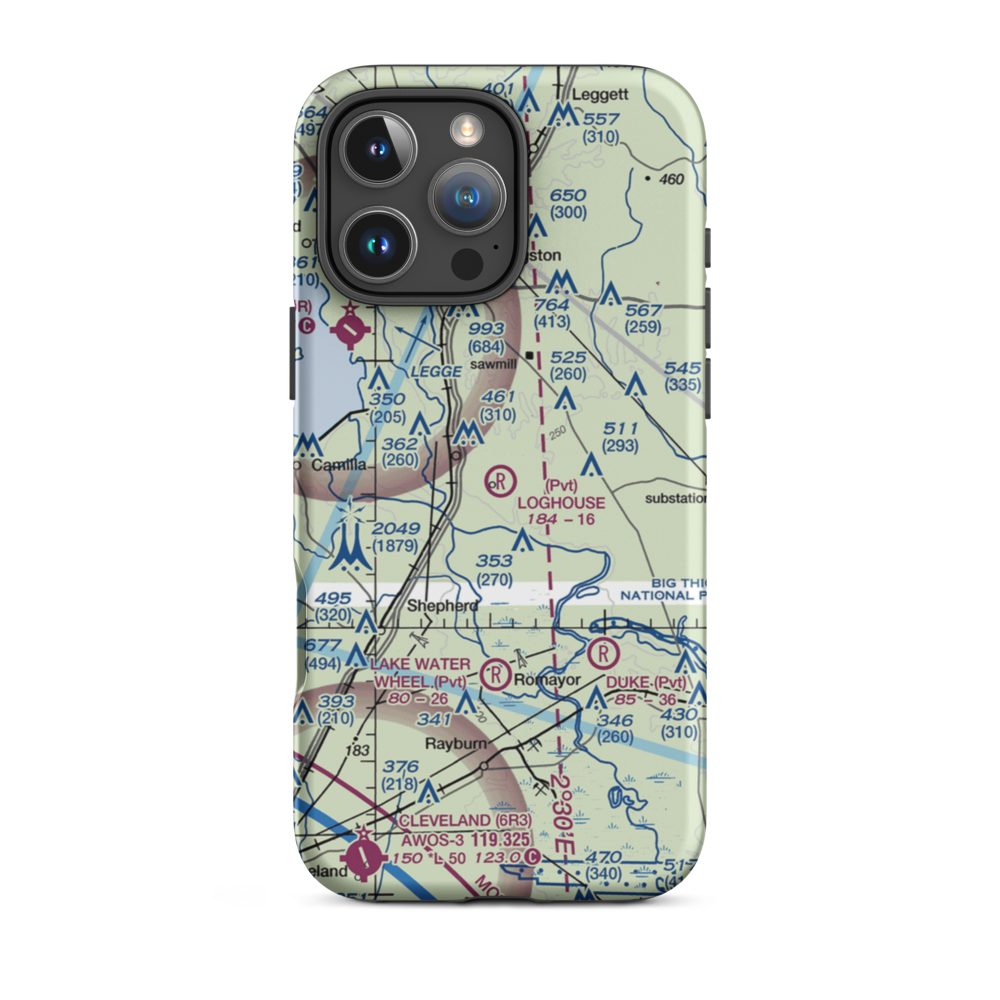 Loghouse /Stol/ STOLport (TE38) VFR Sectional  Tough iPhone Case iPhone 16 Pro Max model shown
