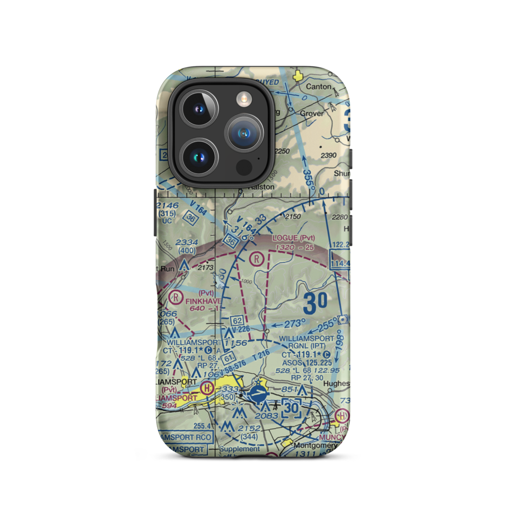 Logue Airport (PA45) VFR Sectional  Tough iPhone Case iPhone 16 Pro model shown