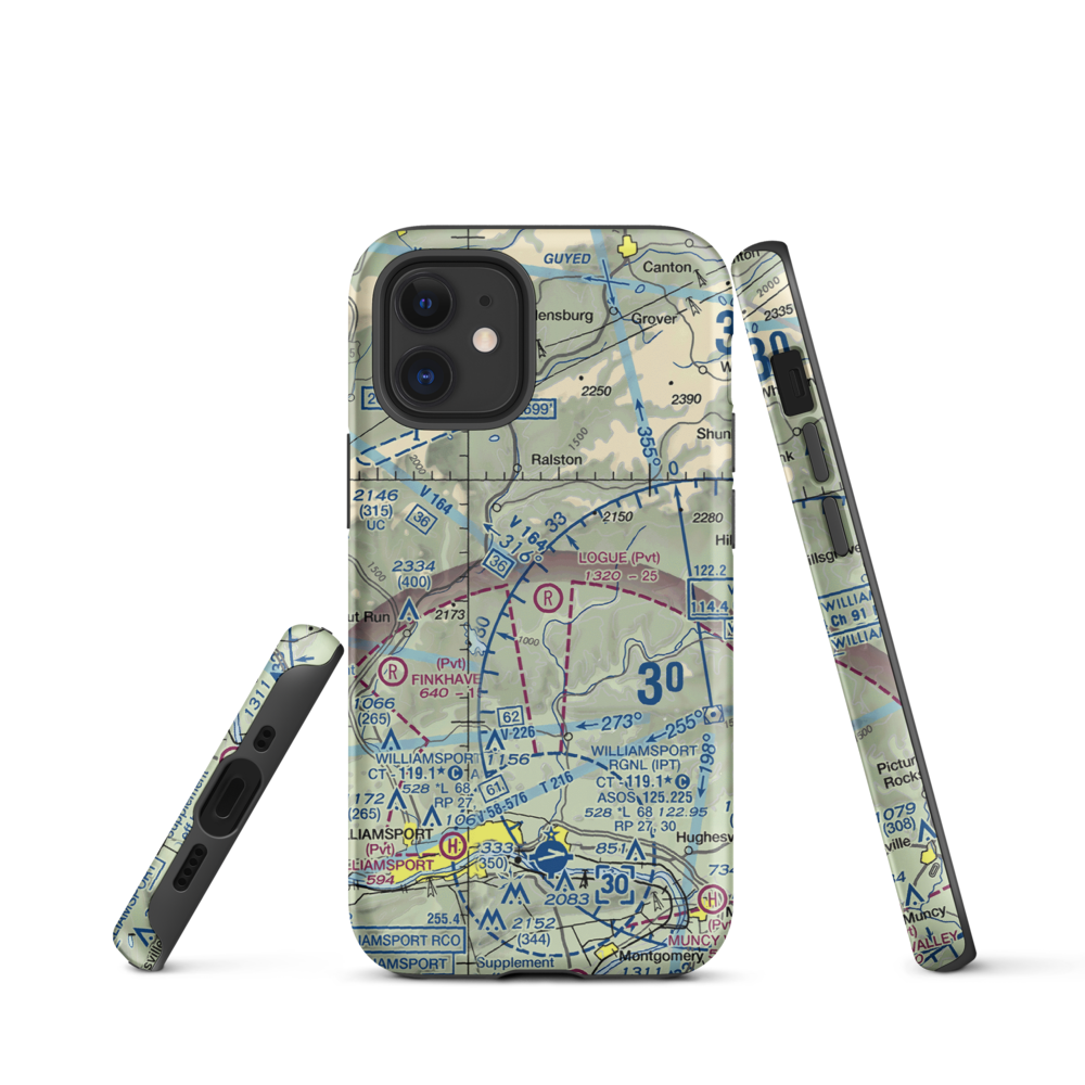 Logue Airport (PA45) VFR Sectional  Tough iPhone Case iPhone 12 mini model shown